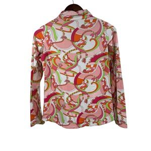 IB KUL Golf Pullover Top Long Sleeve Abstract Print‎ Athletic Shirt Small